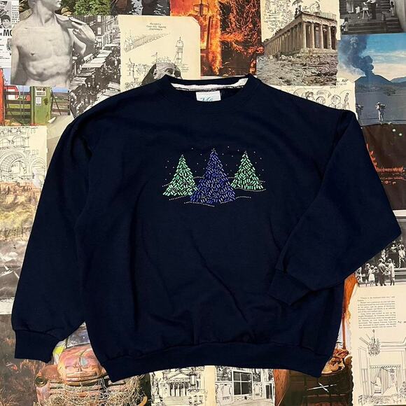 Vintage Christmas Embellished Pullover Sweater - Picture 2 of 7